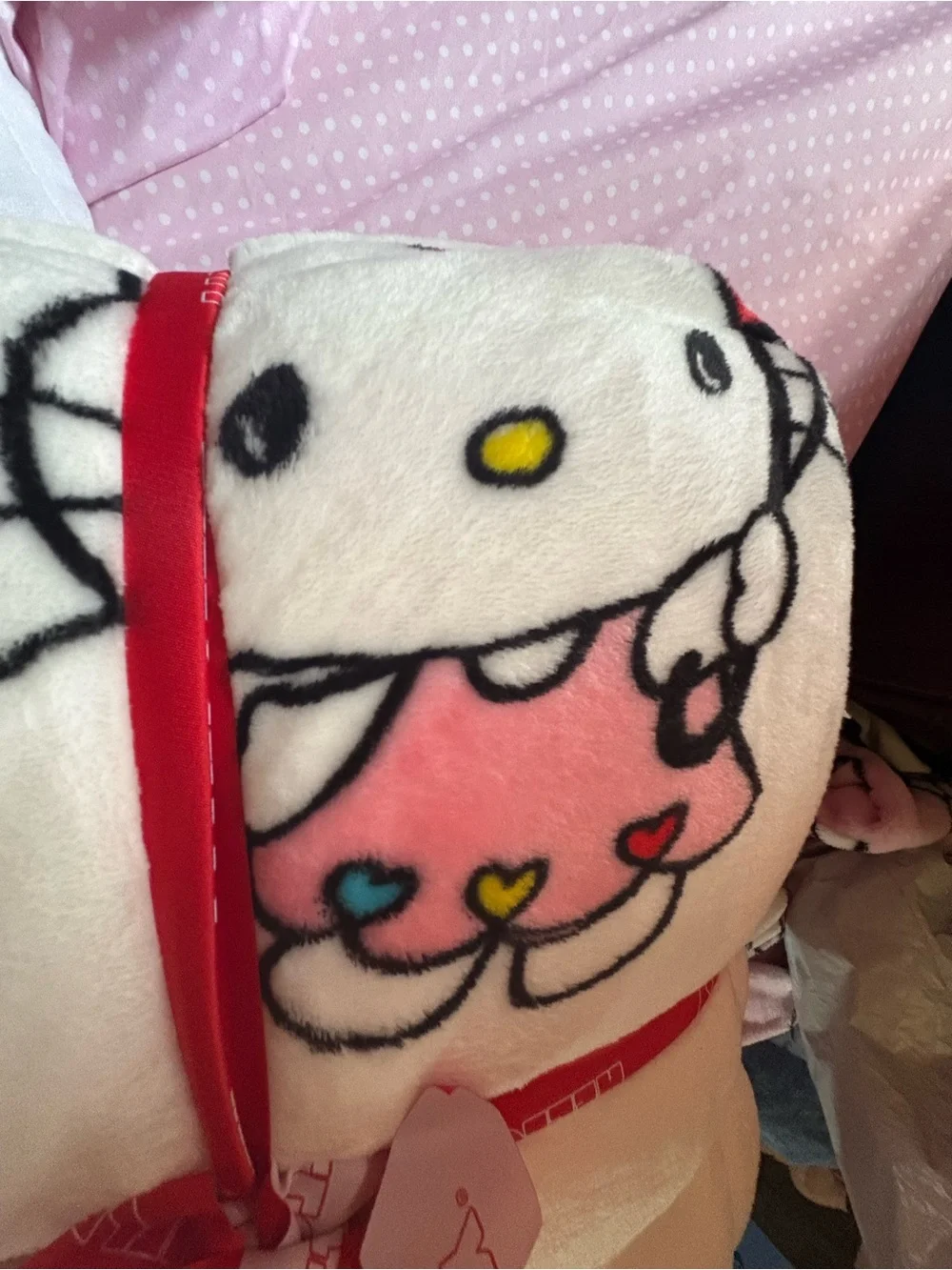 Hello Kitty Blanket full/queen - Pink and White